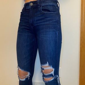 American Eagle dark wash ripped skinny jeans